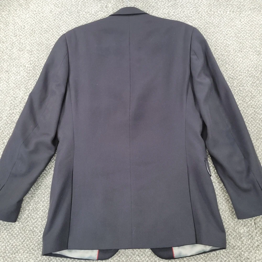 Alfani Slim Fit Navy Blue Blazer Sport Coat Jacket Mens 38R Macy's 2 Button